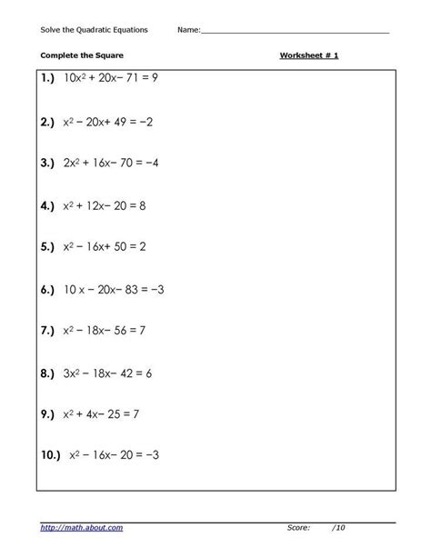Grade 9 Quadratic Equations Worksheets Quadratic Equations Worksheet 9th Grade - Quadratic Equations Worksheet 9th Grade