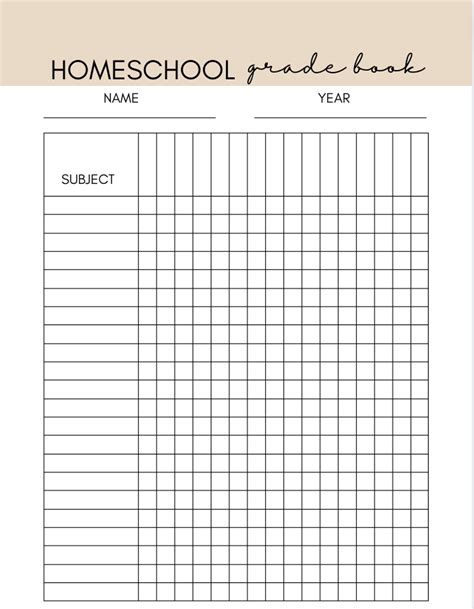 Grade Book Template Free Homeschool Deals Homeschool Grade Book Template - Homeschool Grade Book Template