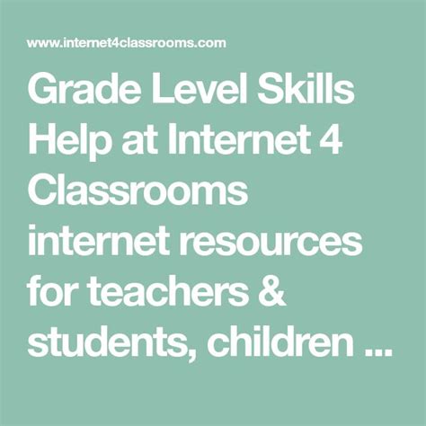 Grade Level Skills Help At Internet 4 Classrooms Grade  - Grade]