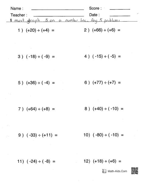 Grade Seven Integers Worksheet Worksheet Live Worksheets Integers Worksheets Grade 7 - Integers Worksheets Grade 7