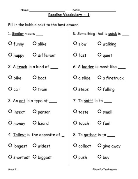 Grade Synonyms   Synonyms Test 2nd Grade Easybee - Grade Synonyms