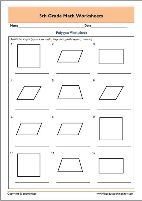 Grade Thekidsworksheet Quadrilaterals Worksheets 5th Grade - Quadrilaterals Worksheets 5th Grade