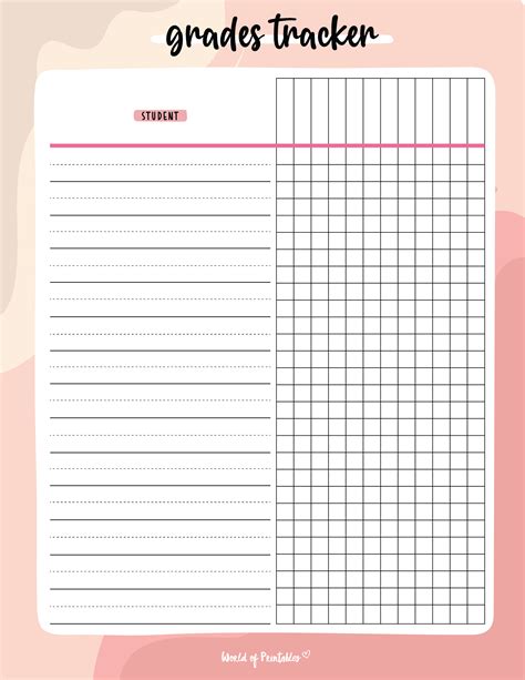 Grade Trackers World Of Printables Student Grade Tracker - Student Grade Tracker