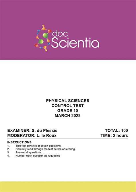 Read Online Grade 10 Caps Physical Science March Common Test Question Paper 