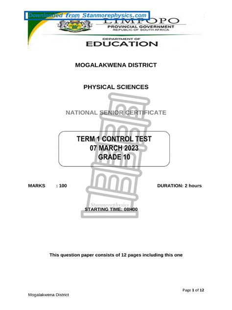 Download Grade 10 Question Paper In Limpopo Memo 