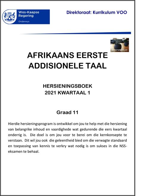 Read Grade 11 Afrikaans Paper 1 Exemplars 