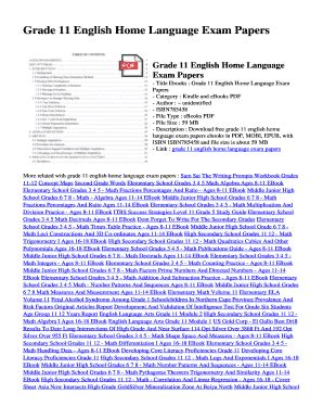 Read Grade 11 English Home Language Exam Papers 