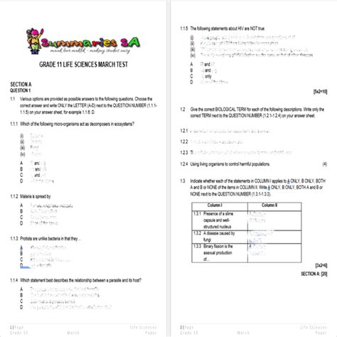 Download Grade 11 Life Science Question Paper Term 1 For 2014 