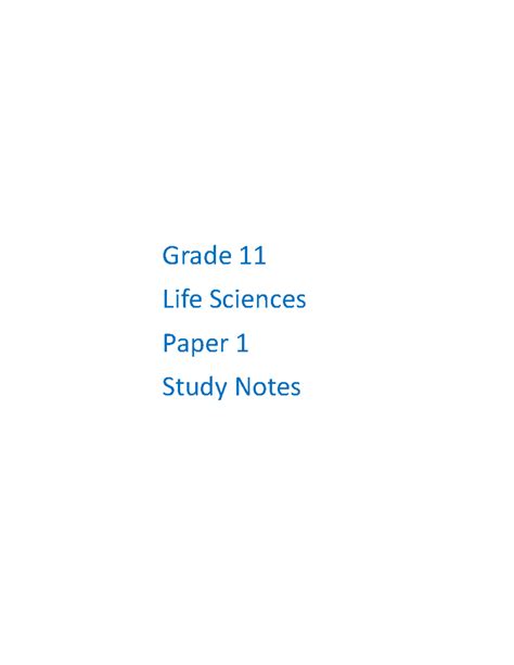 Download Grade 11 Life Science Syllabus Study Guide 2014 