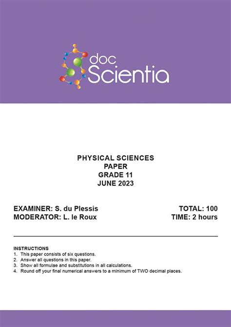 Download Grade 11 Physical Science June Exam Papers 