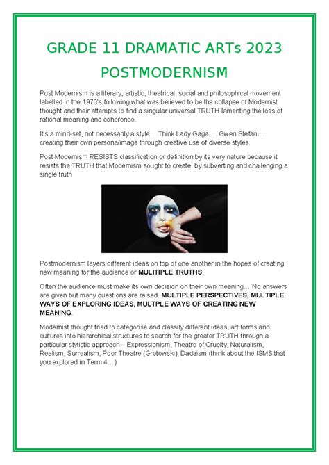 Read Grade 11 Question Paper Dramatic Arts 