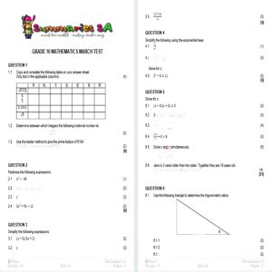 Read Online Grade 12 March Question Paper 2014 Mathematics 