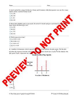 Full Download Grade 5 Benchmark Test Answers 