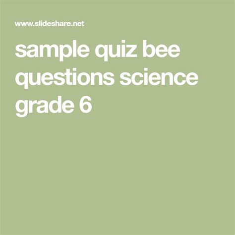 Download Grade 6 Science Quiz Bee Questions And Answers 