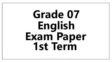 Read Online Grade 7 English Paper 1 Exams Papers Duomeisiore 