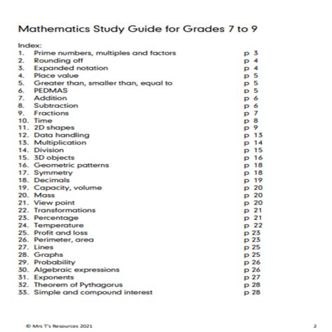 Read Grade 7 Math Study Guide 