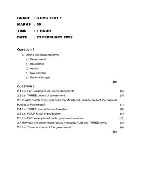 Read Online Grade 8 Ems Caps Question Papers 