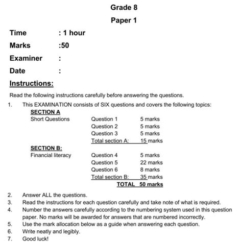Read Grade 8 Ems Exam Papers Memo 