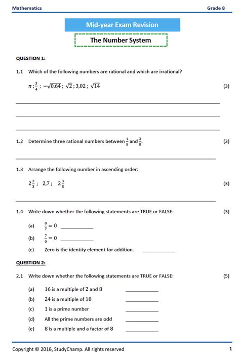 Full Download Grade 8 Maths Revision Test Papers 