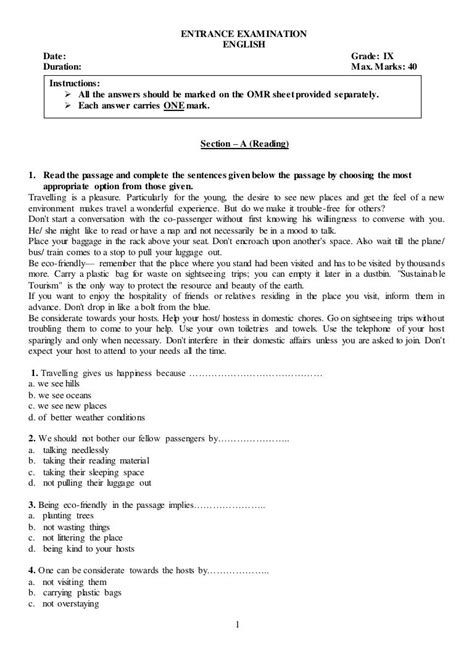 Full Download Grade 9 Exam Guide June 2014 