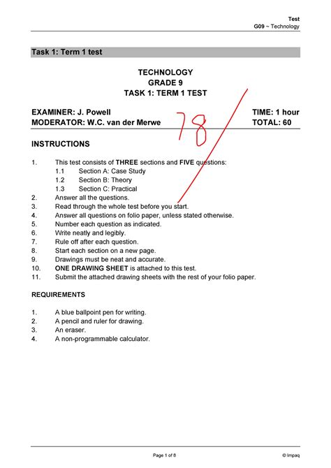 Read Grade 9 Technology Exam Papers 2010 