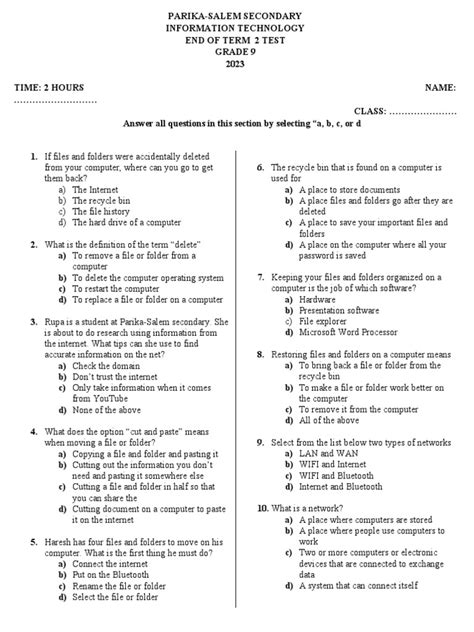 Read Grade 9 Technology Question Paper 2014 