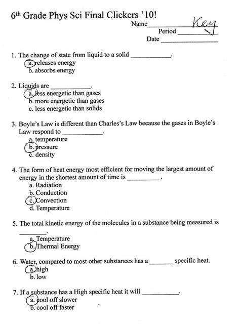 Full Download Grade Sixth Chapter Ten Answer Key Science 