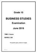 Read Online Grade10 Business Studies June Exam Paper 