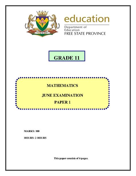Grade11 Term 1 Mathematics Common Paper Download