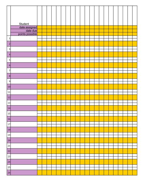 Gradebook Template For Excel Free Teacher Grade Book Printable Teacher Grade Book - Printable Teacher Grade Book