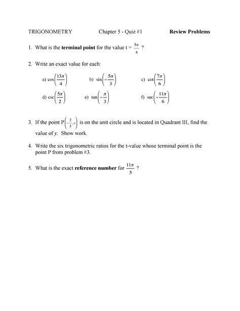 Download Gradpoint Trigonometry Chapter 5 Post Test Answers 