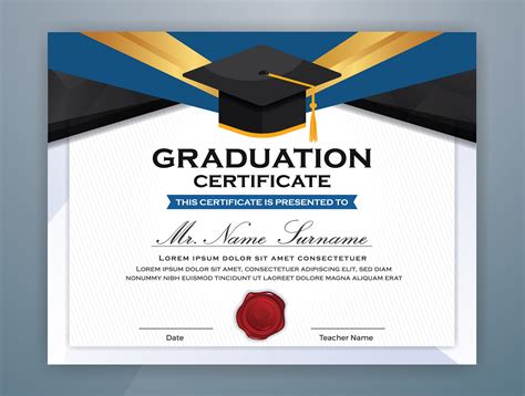 graduation certificate template psd