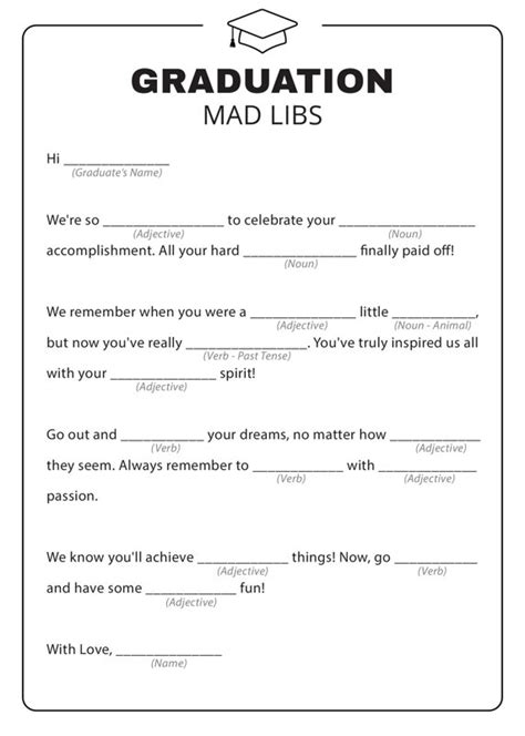 Graduation Mad Libs
