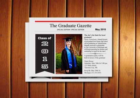 Full Download Graduation Announcement For Newspaper Sample 