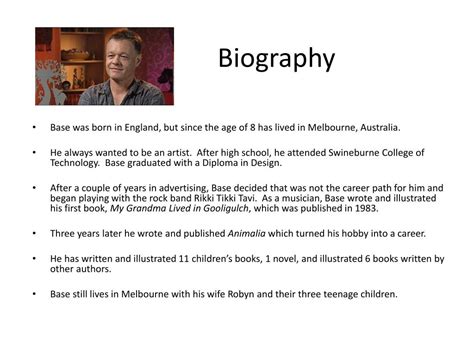 graeme base biography definition