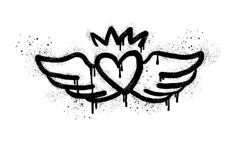 Graffiti Hearts With Wings