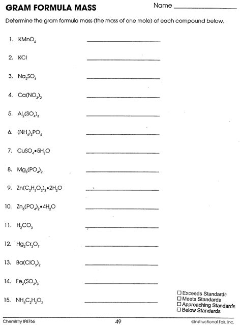 Gram Formula Mass Worksheet With Worksheet 13 Chemical Chemical Formula Worksheet 6th Grade - Chemical Formula Worksheet 6th Grade