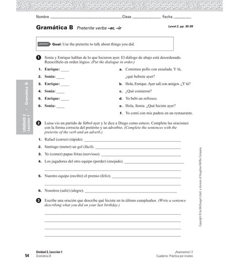 Gramatica B Preterite Of Ir Stem Changing Verbs Unidad 3 Leccion 2