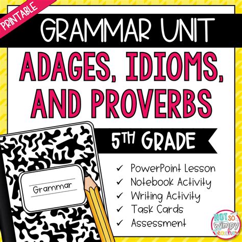 Grammar Fifth Grade Activities Adages Idioms And Proverbs Proverbs And Adages 5th Grade - Proverbs And Adages 5th Grade