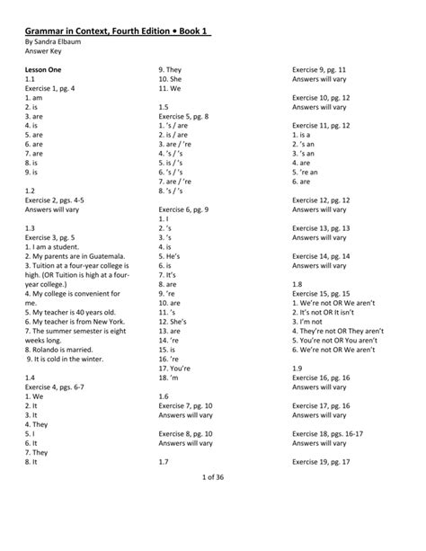 Grammar In Context Fourth Edition 1