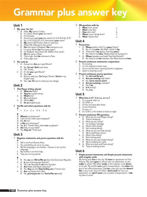 Grammar Plus B1 Answer Key Litterula