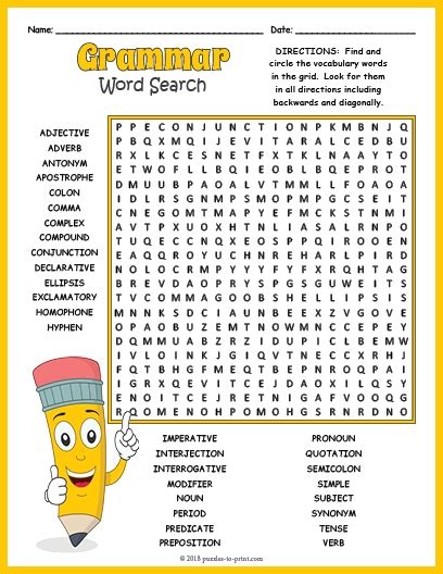 Grammar Puzzle Worksheet Activities Puzzles To Print Grammar Word Search Puzzles Printable - Grammar Word Search Puzzles Printable
