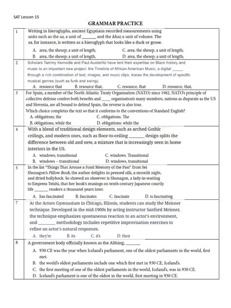 Grammar Sat Practice