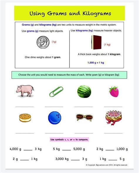 Grams And Kilograms Worksheets 2nd Grade Softschools Com Weight Worksheet For Grade 2 - Weight Worksheet For Grade 2