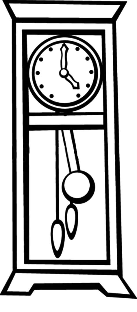 Grandfather Clock Coloring Page   Clock Coloring Pages 360coloringpages - Grandfather Clock Coloring Page