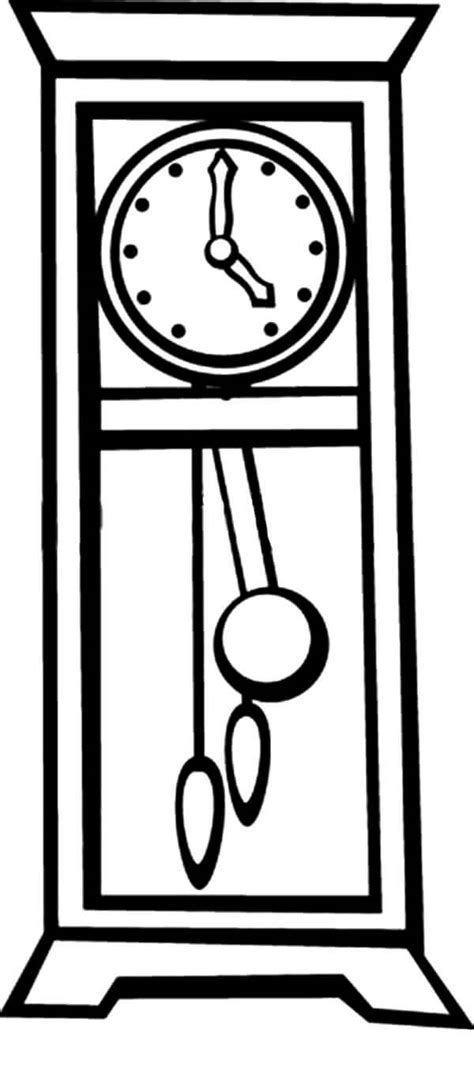 Grandfather Clock Coloring Pages Clock Coloring Pages Grandfather Clock Coloring Page - Grandfather Clock Coloring Page