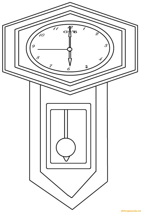 Grandfather Clock Design Coloring Pages Color Luna Grandfather Clock Coloring Page - Grandfather Clock Coloring Page