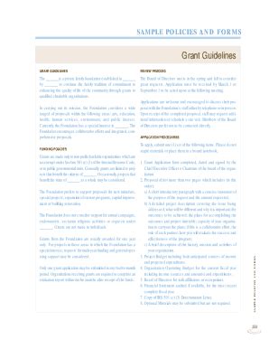 Read Grant Guidelines Sample 