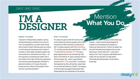 graphic designer biography examples