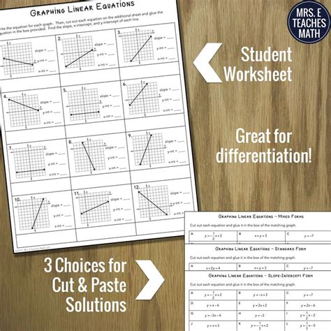 Graphing Linear Equations Cut Amp Paste Worksheets Free 8th Grade Graphing Linear Equations - 8th Grade Graphing Linear Equations